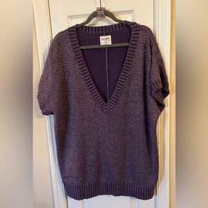 Old Navy Women's Deep Purple V-Neck Sweater